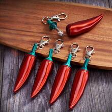2Pcs/Set Red Pepper Permanent Match Lighter, Reusable 10,000 Times, Key Chain Match Lighter, Portable Design, Suitable For Outdoor Camping, Hiking, Daily Use, Is A Great Choice For Father's Day, Christmas, Birthday Gifts. - 紅色 - 查看 6