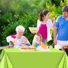 4 件塑料桌布，108x54 英寸防水桌布，霓虹绿粉色橙黄色，适用于生日派对圣诞节、花园家具罩、室内外使用、床罩装饰 - 彩色 - 查看 7