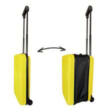 Well Home 18" Ultra-Slim Foldable Cabin Suitcase/Folds From 28cm To 13cm Thick/Lightweight And Durable ABS/2 Wheels + Telescopic Handle/Yellow - Yellow - View 1