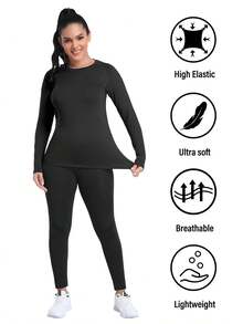 HOPLYNN 4 Packs Women's Compression Quick Drying Shirt Long Sleeve Performance Workout Baselayer Athletic Top Sports Gear - 彩色 - 查看 4