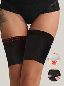 2 bucăți de mâneci pentru coapsă din silicon antiderapante și antifricțiune pentru femei, cu croială elastică pentru a preveni rostogolirea, rezolvând problemele de frecare a coapsei!