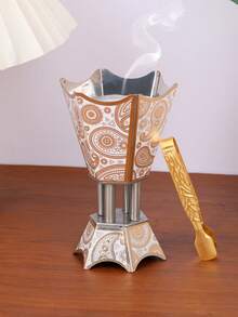 1Pc/1 Set Lightweight And Luxury Metal Incense Burner, Middle Eastern Arabic Style Aromatherapy Incense Burner, It Can Be Used As An Aromatherapy Diffuser, Aromatherapy Burner, Used In Home Decoration, Bedroom, Living Room (As A Centerpiece), Office, Yoga Place And Party, Creating An Elegant Atmosphere.