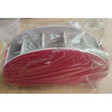 Remote Control Holder With 5 Pockets - Store DVD, Blu-Ray, TV, Roku Or Apple TV Remotes - PU Leather With Suede Lining - Slim, Compact Living Or Bedroom Storage - 紅色 - 查看 9