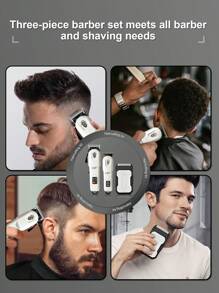 LQT 1/2/3pcs [Multi-Functional Haircut Set] Professional Men's Haircut Set, Rechargeable Electric Hair Clipper And Shaver, Men's Beard Trimmer, Hair And Body Grooming Kit, Home Haircutting Styling Set, Gift For Dad/Boyfriend - White - View 13