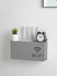 WiFi Router Wall Mount Storage Box Organizer - Grey - View 5