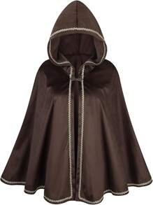 Halloween Costumes LMYOVE Women Hooded Cape Medieval Renaissance Costume Accessory Halloween Ren Faire Cosplay Party - 棕色 - 查看 1