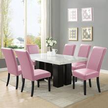 YISUN Dining Chair Covers, Solid Pu Leather Waterproof And Oilproof Stretch Dining Chair Protector Cover Slipcover (Deep Coffee, 6 Pack)