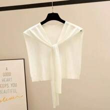 1 pièce Nouveau châle tricoté polyvalent en couleur unie chaud, mode femme automne 2025