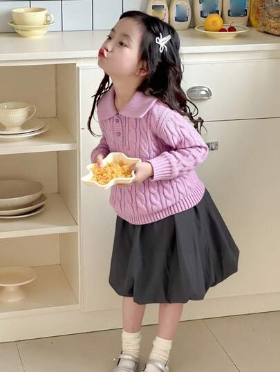 DAZY 少女翻领针织毛衣