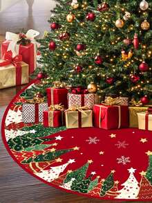 1件装圣诞树裙，直径60/90厘米可选，图案包括姜饼人、圣诞老人和雪人，适用于圣诞树、圣诞花环和侏儒主题装饰，可用于圣诞树装饰、圣诞家居装饰、房间装饰、冬季圣诞装饰、家居圣诞礼物等。
