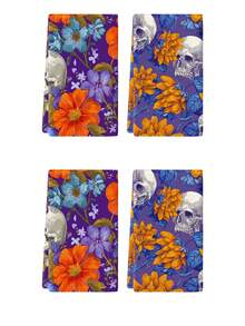 2 piezas/4 piezas/12 piezas Toallas de cocina con esqueleto del Día de los Muertos, Toallas de baño con esqueleto del Día de los Muertos, Toallas para fiesta al aire libre del Día de los Muertos, Decoración del hogar del Día de los Muertos, Decoración de cocina del Día de los Muertos, Estilo moderno, Secado rápido, Material de microfibra súper suave, Rectangular, 15.75IN*23.62IN/40*60CM Patrón de impresión digital, Adecuado para decoración de fiestas al aire libre, Regalos de cocina del Día de los Muertos