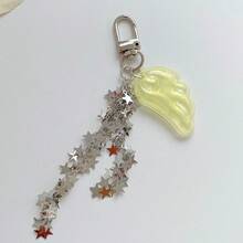 春季新款闪光天使翅膀星链钥匙扣,Y2K魔法少女风格包包挂饰,手机挂绳,手机吊坠,耳机盒装饰,包包配饰,美观 - 白色 - 查看 18