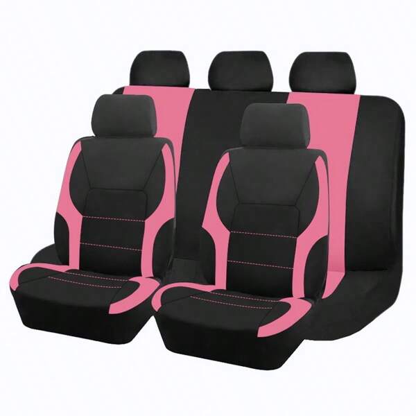 REMAX Car Seat Covers Set Polyester Fabric With Airbag Universal Fit  Auto Accessories For Women New Design
