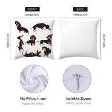 1 buc. Față de pernă decorativă minimalistă cu model teckel, material catifea piersică imprimat pe o singură față, se potrivește pernei de aruncat 45 * 45/50 * 50/40 * 40CM, potrivită pentru canapeaua modernă, decor pentru camera de zi, decor pentru petrecere, cadou - Multicolor - Vizualizare 12