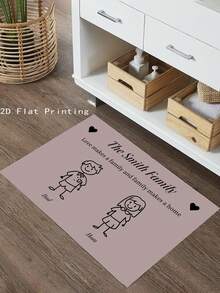 1 件定制卡通人物名字文字防滑毛毡地垫，创意趣味个性化纺织家居地毯 - 多色1DD - 查看 5