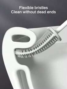 1pc Wall Mounted Toilet Brush, Silicone Soft Toilet Brush Head, Long Handle Toilet Brush, Multifunctional Household Brush - Multiple Specifications - View 4