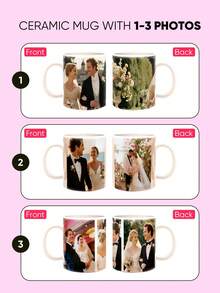 1pc Custom Photo Mug Personalized Coffee Mug For Wedding Anniversary Housewarming Mother's Day Father's Day Gift For Couples Wife Husband Pet Portrait Mug Ceramic - Wedding Style - View 3