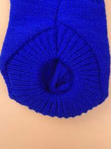 1pc Solid Navy Blue 3D Twist Rope Knitted Pet Sweater, Warm Autumn/Winter Clothing For Cats And Dogs