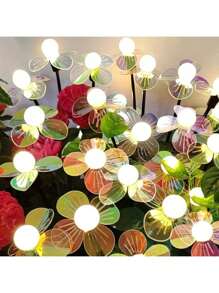 1 件 6 头太阳能萤火虫花 LED 灯，户外防水装饰仙女灯，适用于景观、花园、露营、草坪、露台、小路 - 理想的浪漫礼物