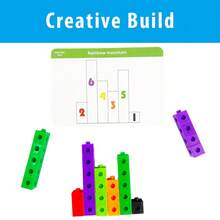 儿童数学积木学习套装,随机积木颗粒套装,幼儿及学龄前儿童益智数学玩具,互动计数积木,包含活动卡片和白板笔的数学教学工具,培养早期数学技能,早期儿童智力开发玩具,STEM玩具,儿童数学拼图,学龄前儿童返校礼物 - 彩色 - 查看 7