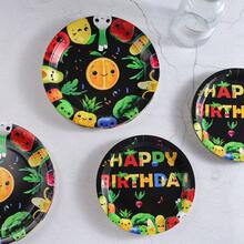 Piring Kertas Sekali Pakai Ukuran 7 Inci dan 9 Inci, Perlengkapan Pesta Ulang Tahun Bertema Sayuran & Buah, Piring Kertas Sekali Pakai Cocok untuk Ulang Tahun, Pemberian Hadiah, Dekorasi Pesta - MultiWarna - View 4