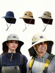 Chapeau de seau de protection solaire unisexe, convient pour la pêche, les voyages, le camping et la randonnée - Multicolore - Voir 1