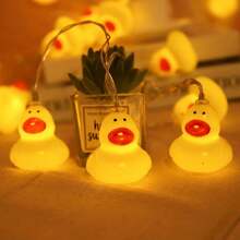 1 Peça Luzes de Corda LED em Formato de Pato Amarelo, Adequado para Quarto, Sala de Estar, Festa de Aniversário, Decoração de Evento Festivo