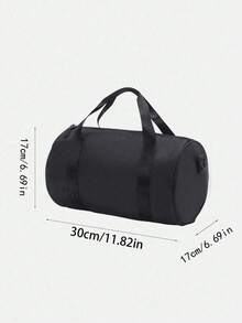 客製化專屬旅行包，飾有字母貼布，簡約實用風格，適合假期旅行及其他場合收納物品，可印製姓名、字母、幸運數字等，亦適用於日常購物，是聖誕節、感恩節、開學季、派對、聚會等場合的理想選擇 - 黑色 - 查看 8