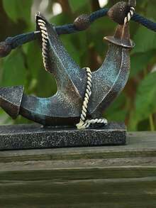 1 pièce Statue de résine d'ancre haute, décoration nautique, ornement de statue d'ancre, convient pour la maison, le jardin, le bar, la décoration de table d'intérieur et d'extérieur, ancre antique, style unique, cadeaux de Noël, rentrée scolaire, Halloween et anniversaire