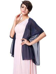 1 件优雅女士披肩，适合晚礼服新娘伴娘婚礼披肩纯色派对斗篷装饰围巾，万圣节、圣诞节秋季女士服装 - 彩色 - 查看 9