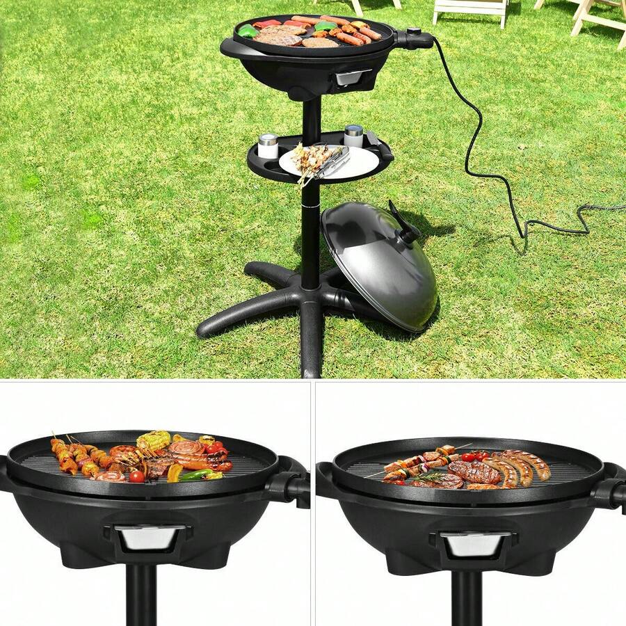 Lifezeal Electric BBQ Grill 1350W Non-Stick 4 Temperature Setting Outdoor Garden Camping Black - US B Type Plug(110-127V) - View 1