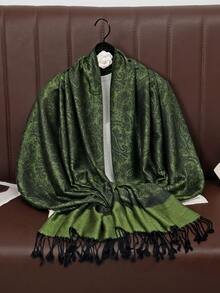 1 chiếc khăn choàng Pashmina họa tiết Paisley đa năng cổ điển có tua rua, mềm mại và ấm áp, giản dị và thời trang, thích hợp để trang trí trang phục đi làm hàng ngày - Nhiều màu - Xem 26