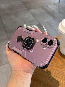 1pc Pink Airbag Anti-Fall IPhone 14 Pro Protective Case, Full Coverage Anti-Drop For IPhone 14 Pro Max, Magnetic Car Mount Rotating Stand Phone Cover