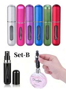 Atomizador de perfume recargable de 5ml - Envase portátil para rociar fragancias para viajes, regalos y uso en el hogar - Color rosa brillante