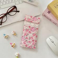 Cartoon Pattern Glasses Storage Bag Anti Pressure Sunglasses Case With Button Portable Glasses Protective Cover