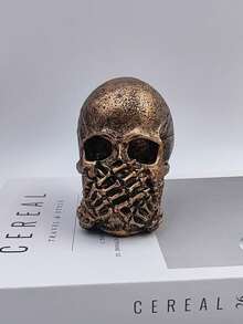 1 Stück Harz Drei Weise Schädel Statue, Halloween Horror Thema Dekoration, Sehe kein Böses, Höre kein Böses, Sage kein Böses Schädel Figur, geeignet für Wohnzimmer Schreibtisch Heimdekoration, Halloween Party Requisite, Innen-/Außenbereich Schreibtisch, Eingangsbereich, Büro, Schlafzimmer Dekoratives Kunstwerk