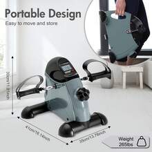 Exercise Bike ,Stationary Bikes For Home Exercise Equipment ,Adjustable Mini Exercise Bike Pedal Exerciser Arm Leg Cycle Machine Resistance,Under Desk Bicycle Trainer With LCD Display - Blue - View 11
