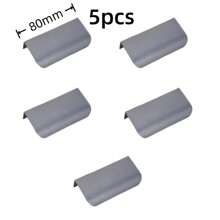 5/10 件免钻铝合金隐藏式橱柜把手 - 光滑拱形设计，哑光饰面，适用于衣柜和抽屉拉手