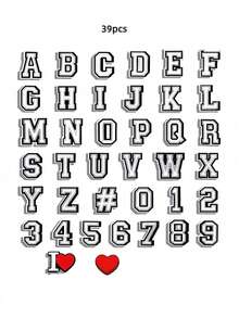 Móc khóa giày cao su mềm hình chữ cái và số, Phụ kiện trang trí tự làm phù hợp cho học sinh trở lại trường, Quà tặng bạn bè, Trang trí hoa giày guốc rỗng, Thường ngày đa năng, Ý tưởng quà tặng phụ kiện giày - Đen và trắng - Xem 1