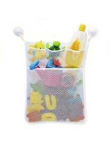 1pc Bathroom Toy Storage Mesh Bag, Cartoon Bathroom Toy Storage Bag, Wall-Mounted Shower Mesh Storage Bag, Easy Installation Accessories - Multicolor - View 4