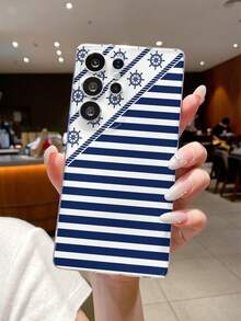 1pc Premium Striped Pattern Transparent Soft TPU Phone Case, Anti-Scratch Anti-Fingerprint Protective Cover With Camera Lens Protection, Compatible With Apple, Nothing, Pixel, INFINIX, Redmi - Multicolor - View 3