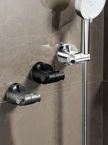 1pc Shower Base Bracket, Movable And Easy To Install Shower Head Holder, No Drilling Required, Equipped With Adjustable Suction Cups And Swivel Hooks, Durable Plastic, Bathroom Accessory - Multicolor - View 4