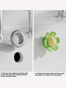 4-1 szt. Silikonowy korek przelewowy do zlewu, Pokrywy przelewowe w kształcie kwiatu, Pokrywy przelewowe do umywalek w kształcie kwiatu, Plastikowy korek odpływowy do umywalki łazienkowej, umywalki na postumencie, mopa, pokrywy odpływu do zlewu basenowego, Korek odpływowy do wanny, Wystrój łazienki, Jesienne dekoracje z okazji powrotu do szkoły