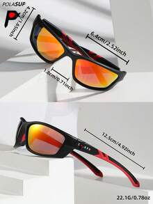 1pc Men's Fishing, Cycling, Outdoor Hiking Eyeglasses, Polarized Sports Glasses, Colorful Fashion Eyeglasses, Polarized Cycling Glasses, Popular High-End Eyeglasses, - Multicolor - View 10