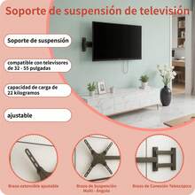 Soporte TV X-400 para 32-55 Pulgadas ajustable y fácil de instalar brazo articulado pared VESA 400x300 montaje robusto salas dormitorios - Multicolor - Ver 7