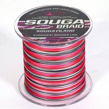 SOUGAYILANG 4 股 PE 编织鱼线 - 300 米多色迷彩 | 主线，适合冲浪、海钓，馈赠佳品：适合父亲节、圣诞节或生日等场合的钓鱼者 - 粉色 - 查看 20