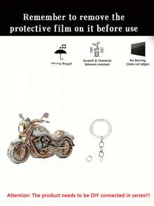 1 Piece 2D Retro Motorcycle Keychain - Elegant Key Decoration,Keychains For Car Keys,Key Chain,Bag Charms,Back To School, Complex And Gorgeous Design, Durable Acrylic Indoor And Outdoor Holiday Ornament Suitable For Christmas, Halloween, Easter, Thanksgiving, Perfect Gift For Home And Office, High-End And Chic Styling