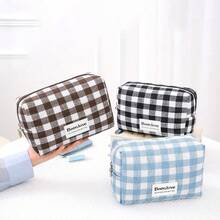 格子格子化妆包拉链防水化妆袋大容量涤纶洗漱包 - 彩色 - 查看 5