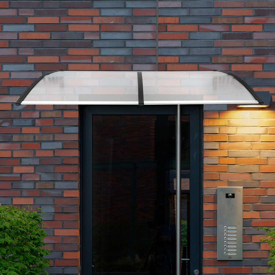 Canopy For Front Door, 200 * 90cm, Transparent Pent Arch Canopy, Transparent Extremely Weather-Resistant, Protects Against Rain, Snow And UV Rays