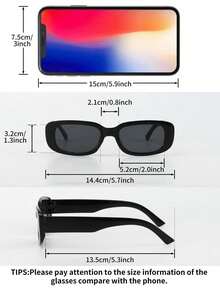 5pcs Cat Eye Minimalist Polygon Square Frame Retro Small Square Fashion Eyeglasses - 5PC Big Box Fashion Bean Curd Black Gold Gray Red Bean Black Gray - View 6